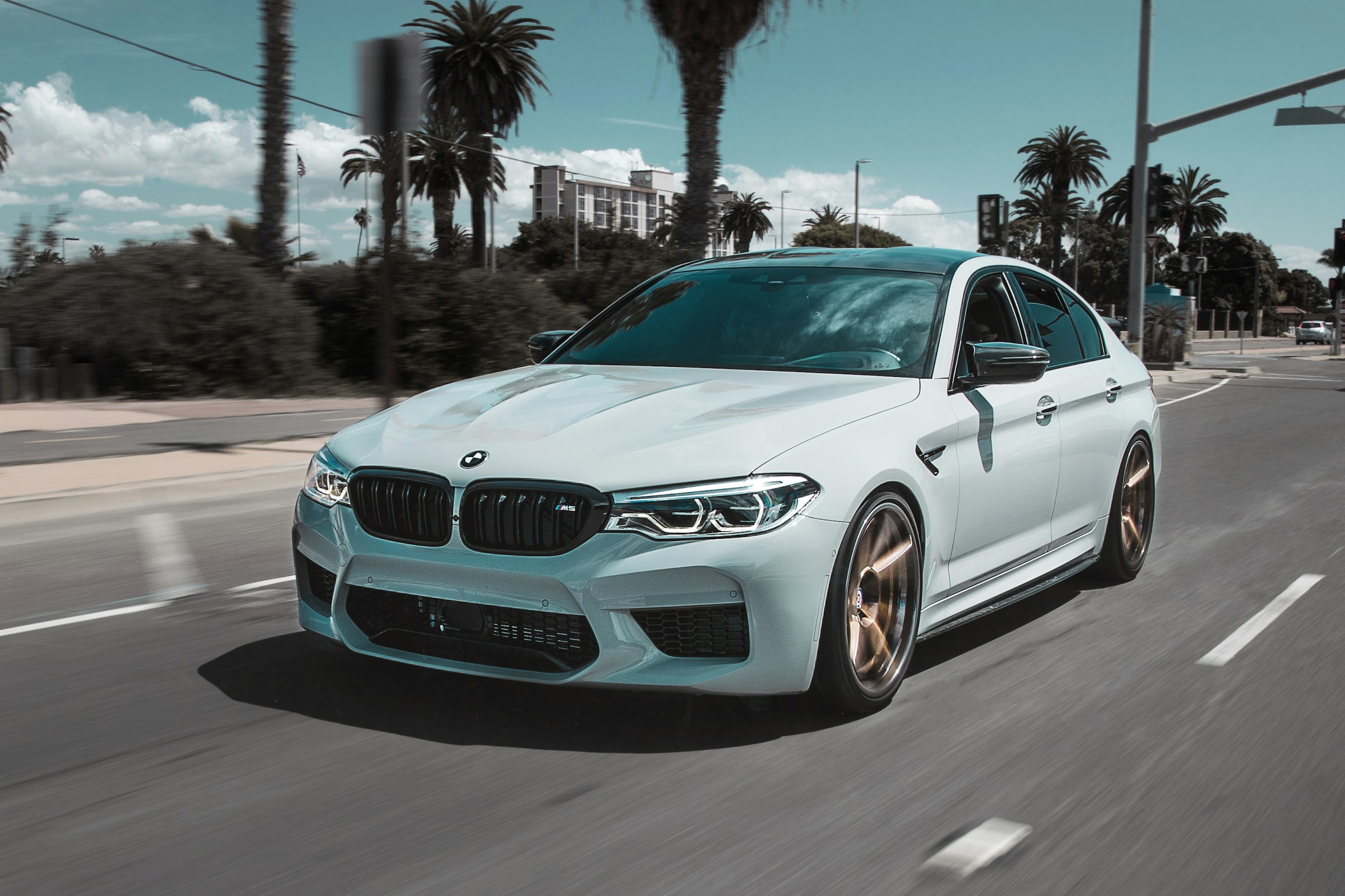 Performance sedan in motion